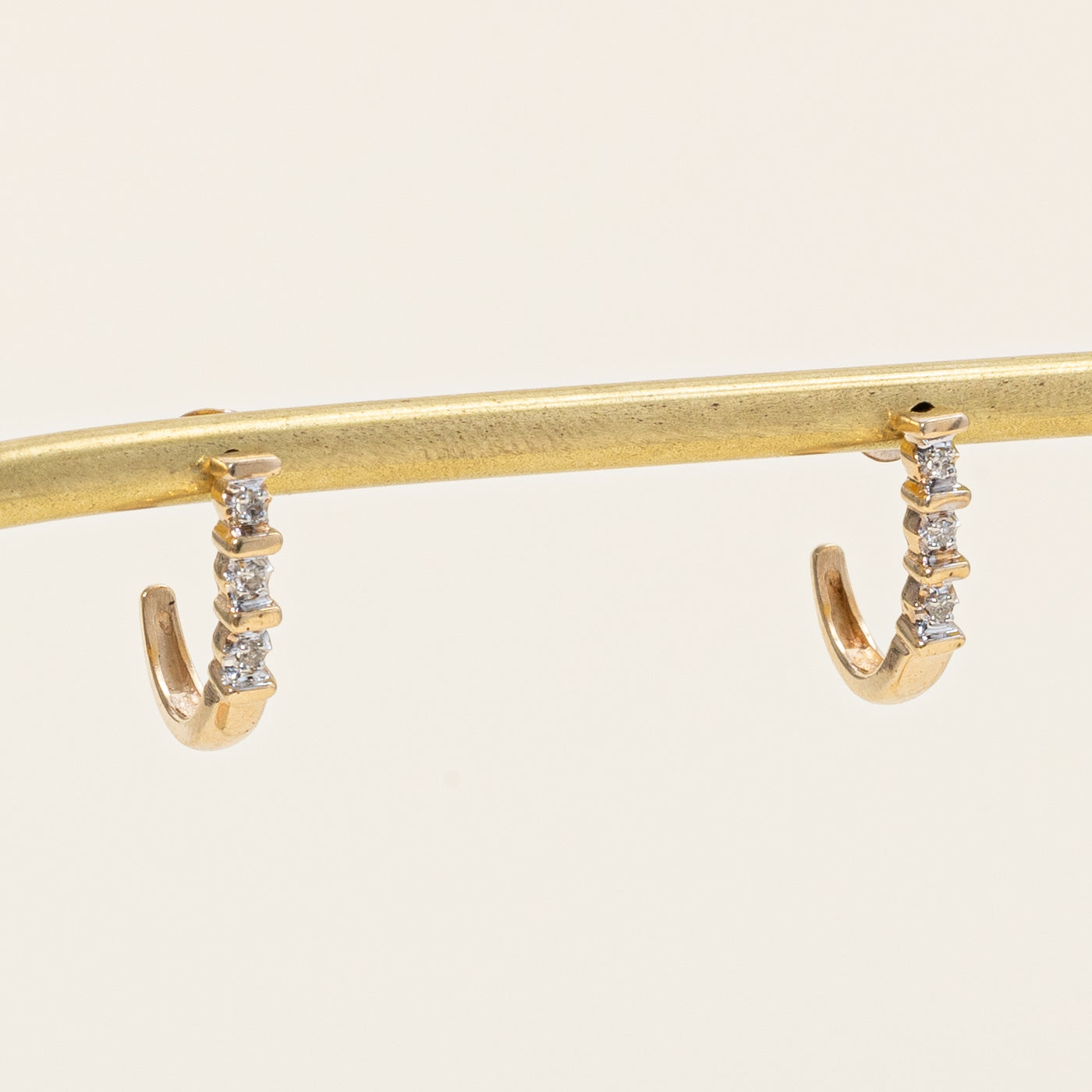 Diamond Half Huggie Earrings | 0.06ctw |