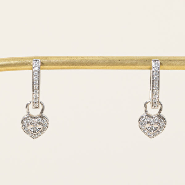 Danggling Diamond Heart Earrings | 0.28ctw |