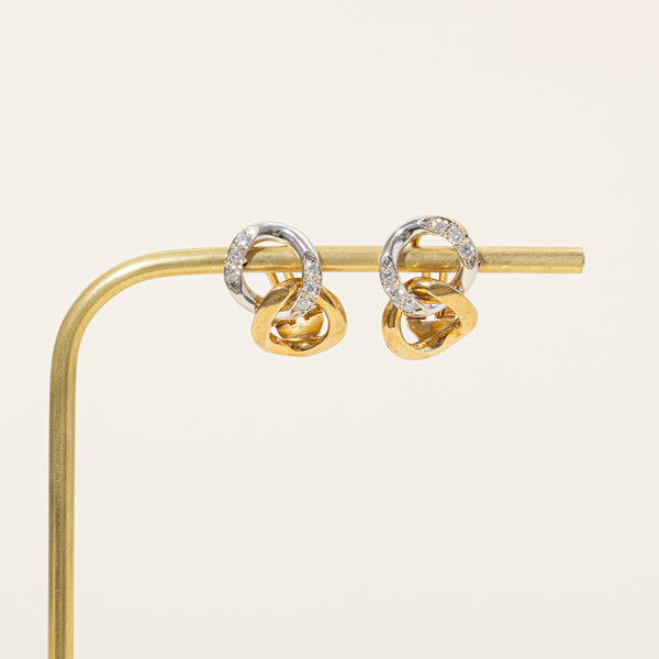 Two Tone Gold Diamond Clip On Earrings | 0.36ctw |