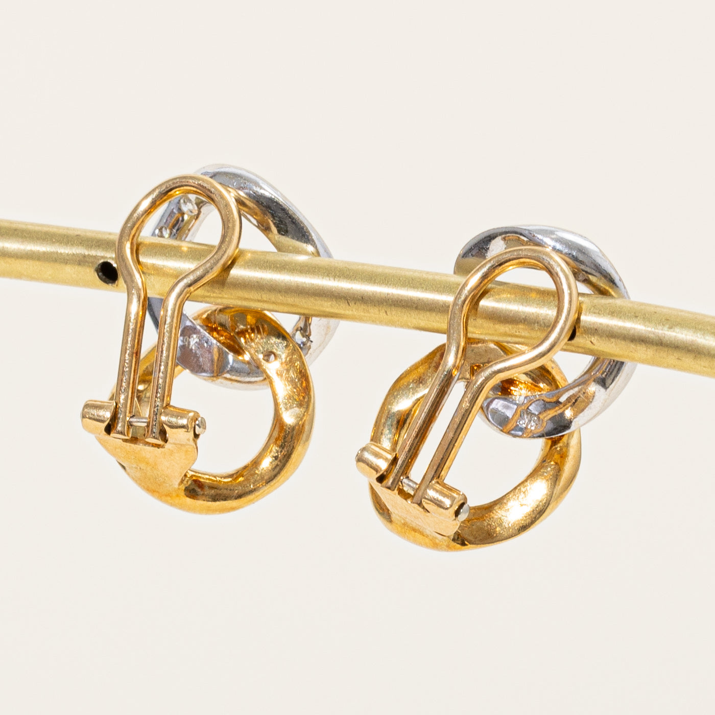 Two Tone Gold Diamond Clip On Earrings | 0.36ctw |