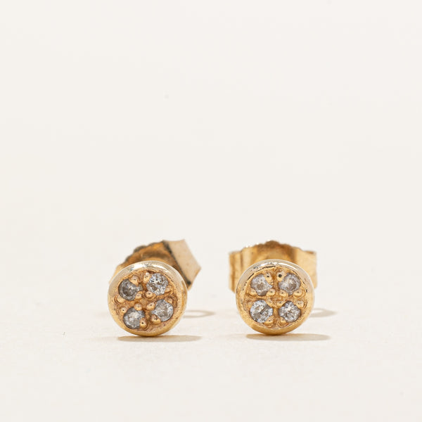 Diamond Cluster Stud Earrings | 0.04ctw |