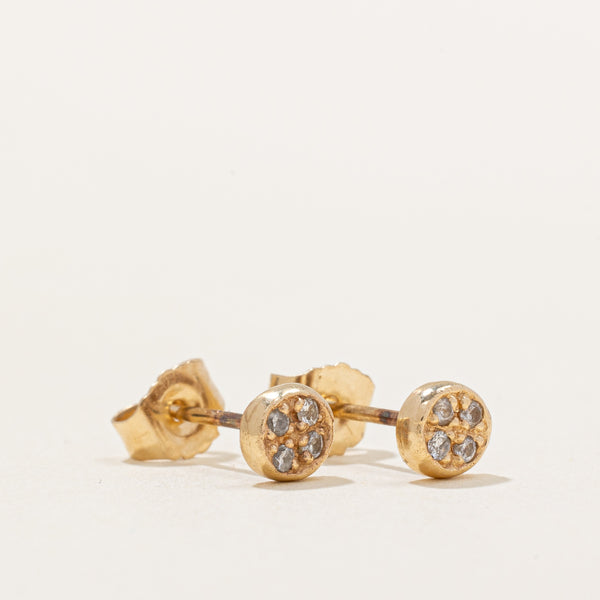 Diamond Cluster Stud Earrings | 0.04ctw |