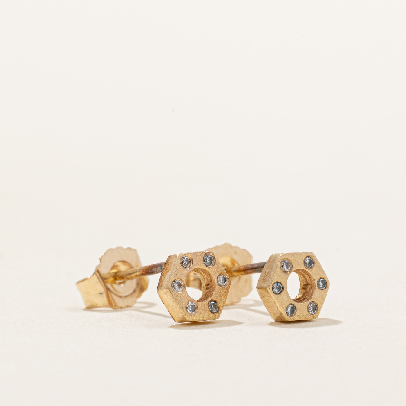 Diamond Bolt Stud Earrings | 0.04ctw |