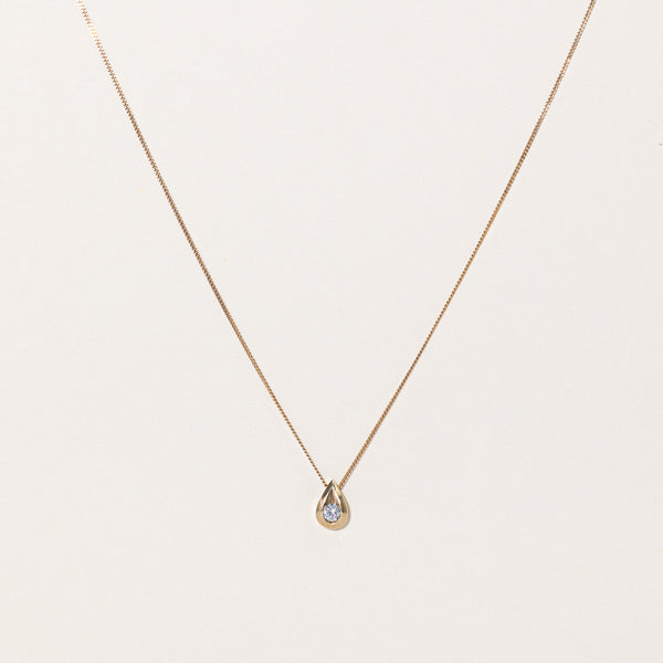 Diamond Teardrop Pendant & Necklace | 0.15ct | 18