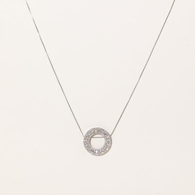 Diamond Circle Pendant & Necklace | 0.92ctw | 17