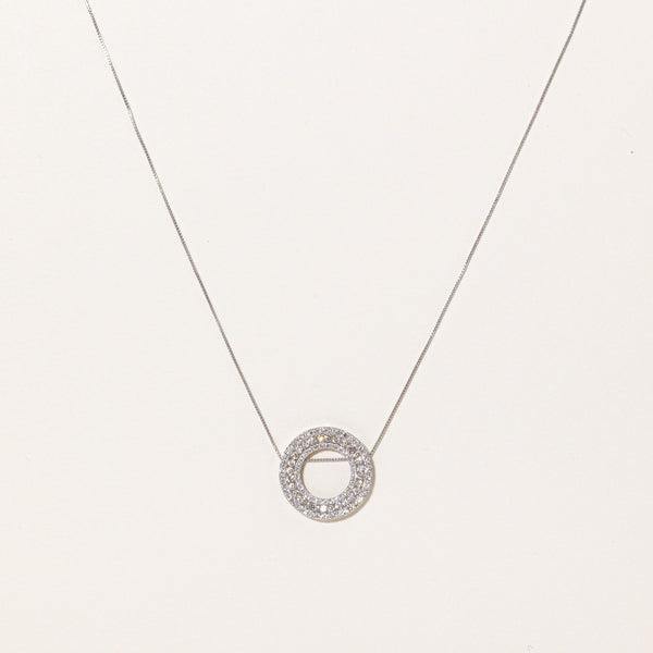 Diamond Circle Pendant & Necklace | 0.92ctw | 17