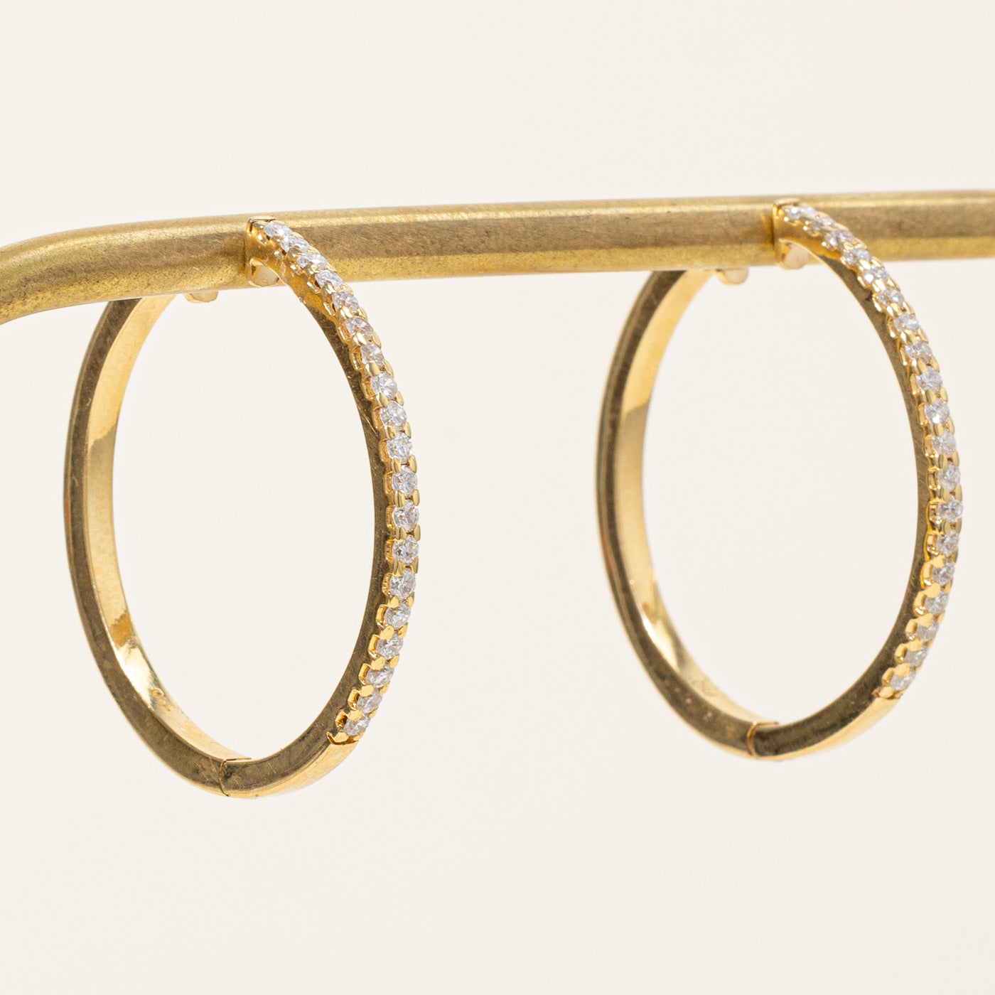 Pave Set Diamond Hoop Earrings | 0.50ctw |