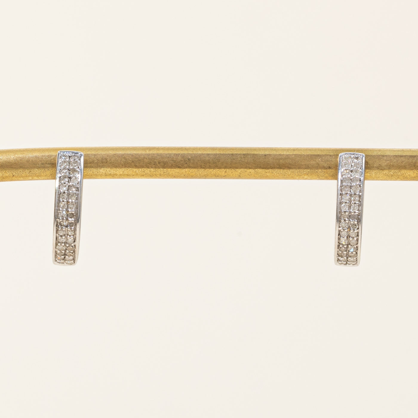 Double Row Diamond Huggie Earrings | 0.18ctw |