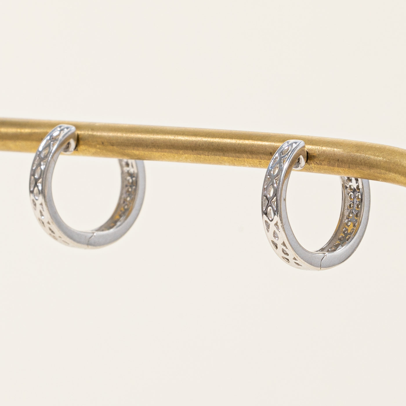 Double Row Diamond Huggie Earrings | 0.18ctw |