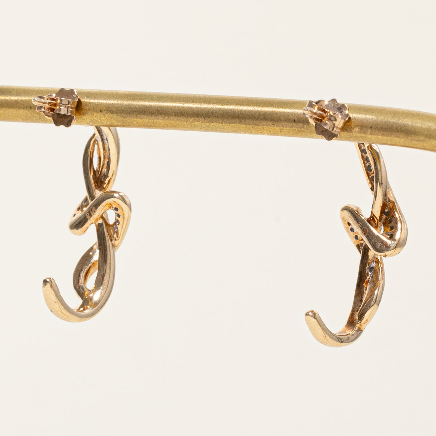 Diamond Twisted Half Hoop Earrings | 0.12ctw |