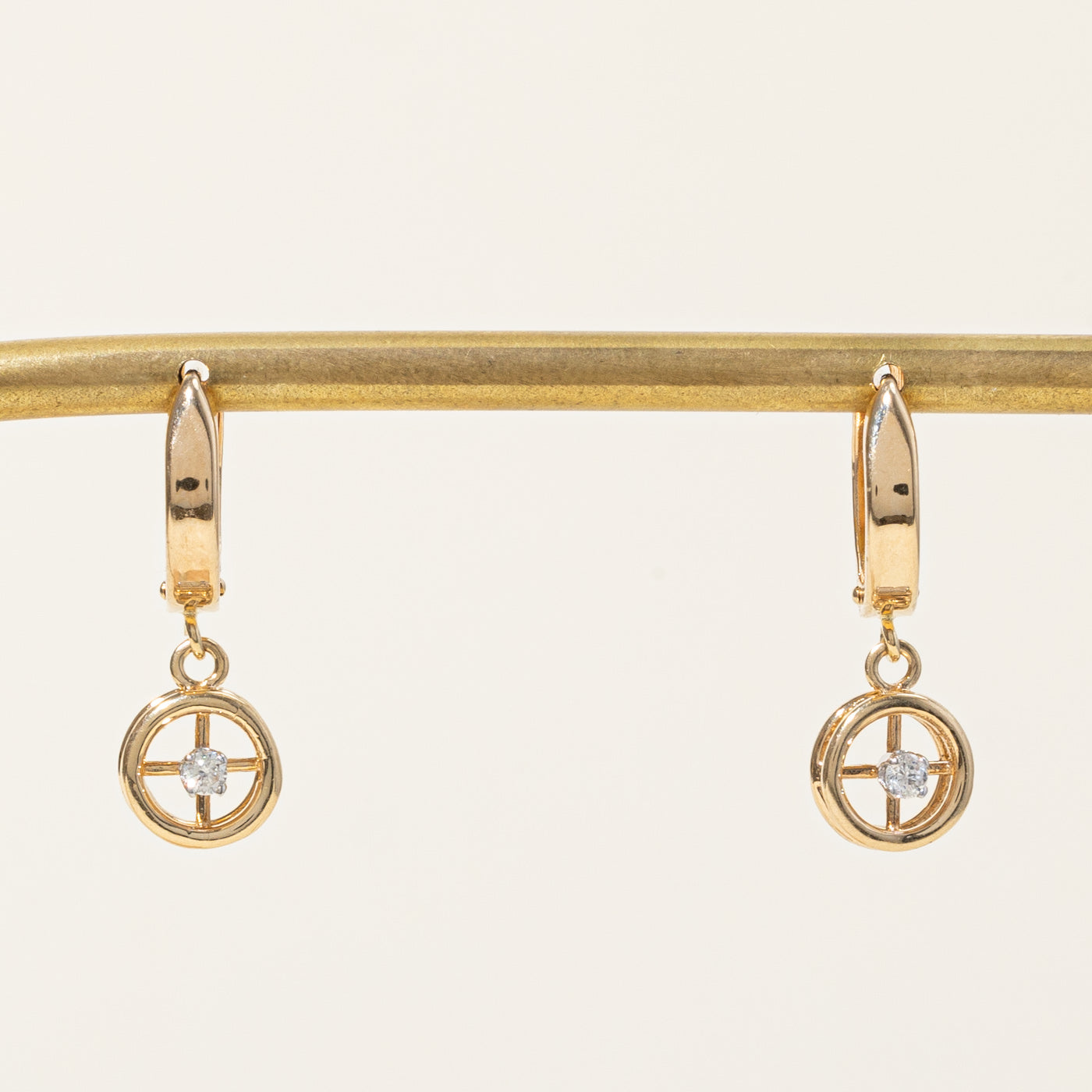 Diamond Circle Drop Earrings | 0.06ctw |
