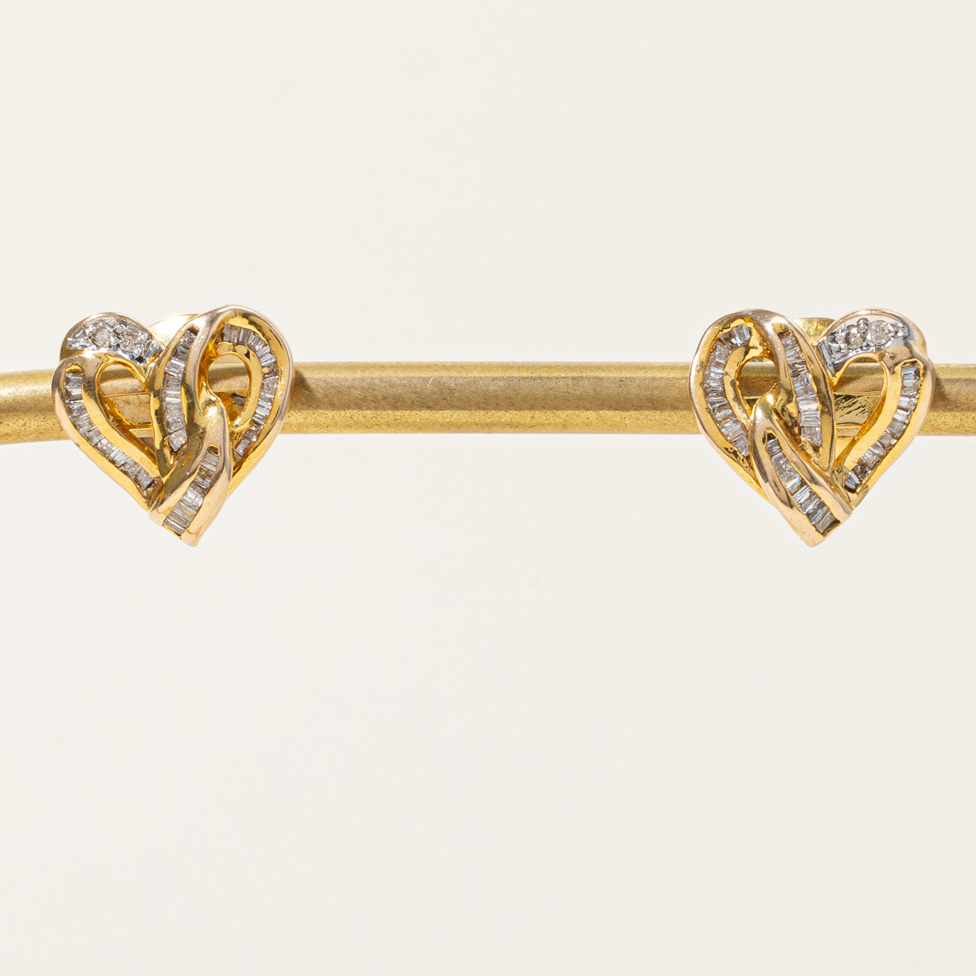 Mixed Cut Diamond Heart Knot Earrings | 0.46ctw |