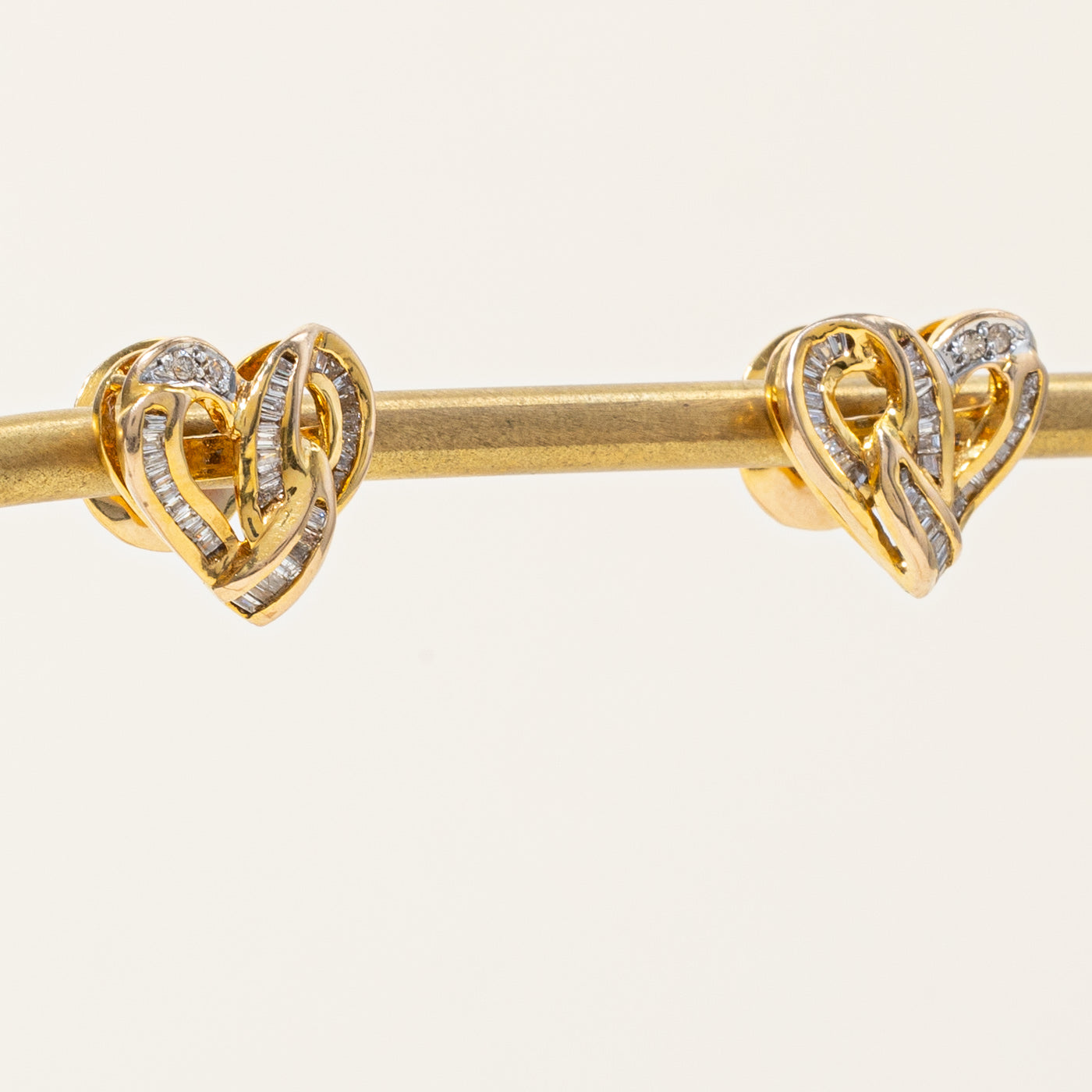 Mixed Cut Diamond Heart Knot Earrings | 0.46ctw |