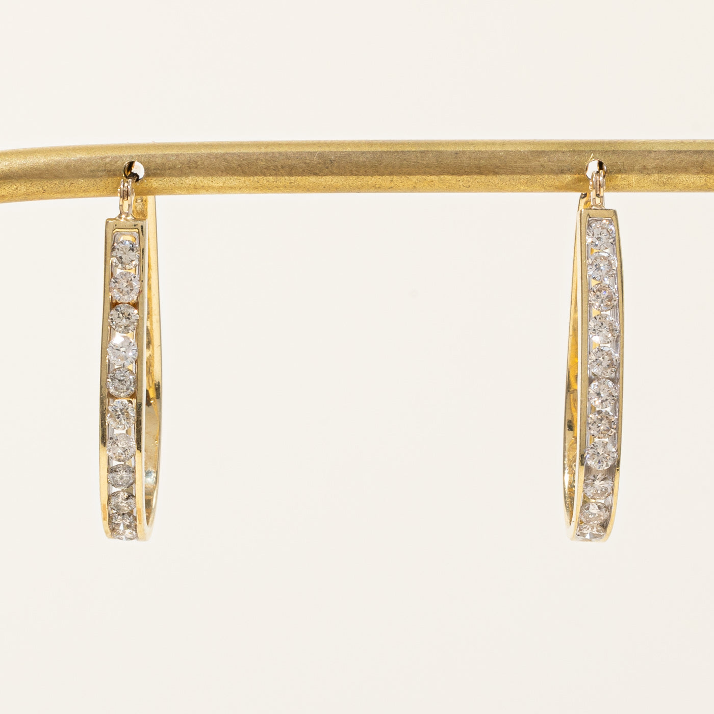 Diamond Oval Hoop Earrings | 0.80ctw |
