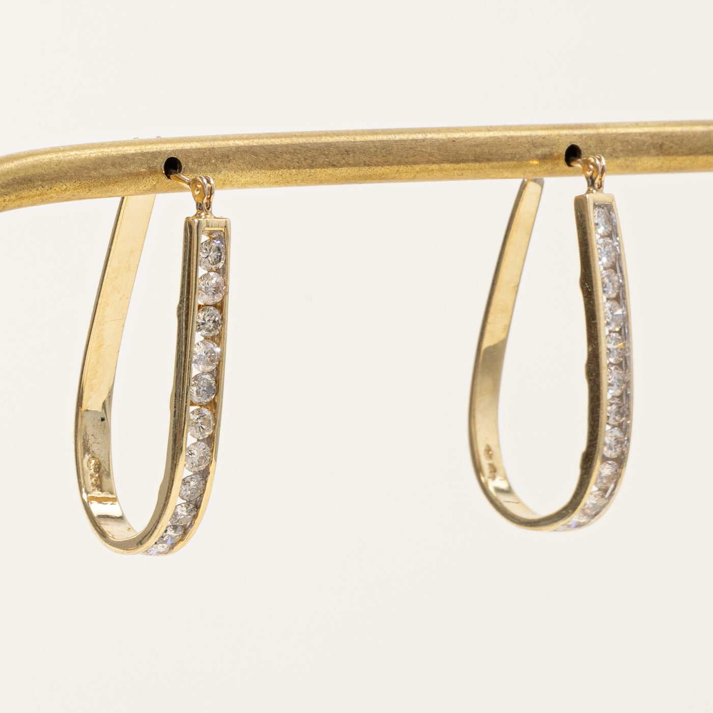 Diamond Oval Hoop Earrings | 0.80ctw |