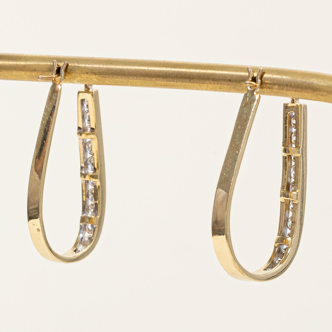 Diamond Oval Hoop Earrings | 0.80ctw |