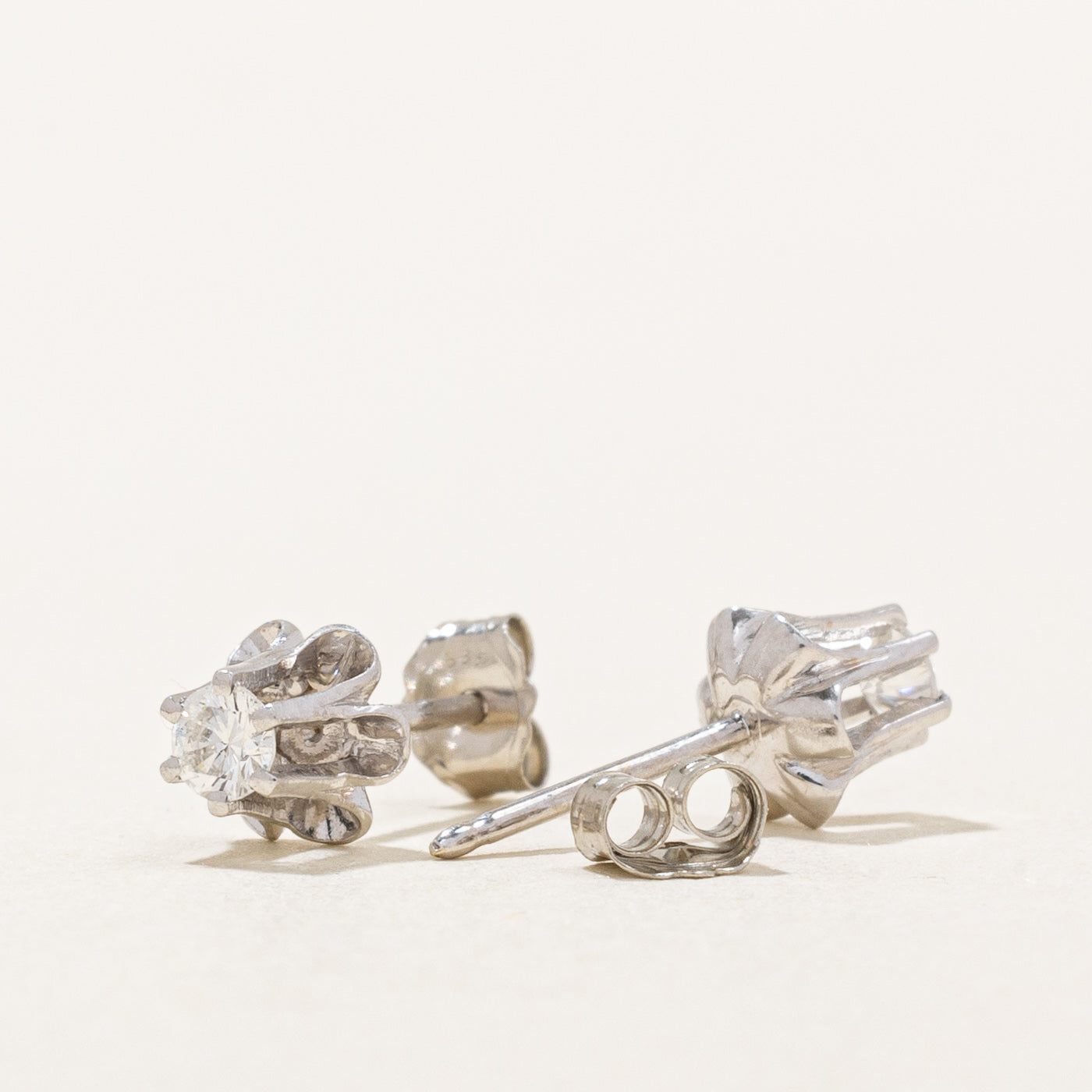 Belcher Set Diamond Stud Earrings | 0.16ctw |