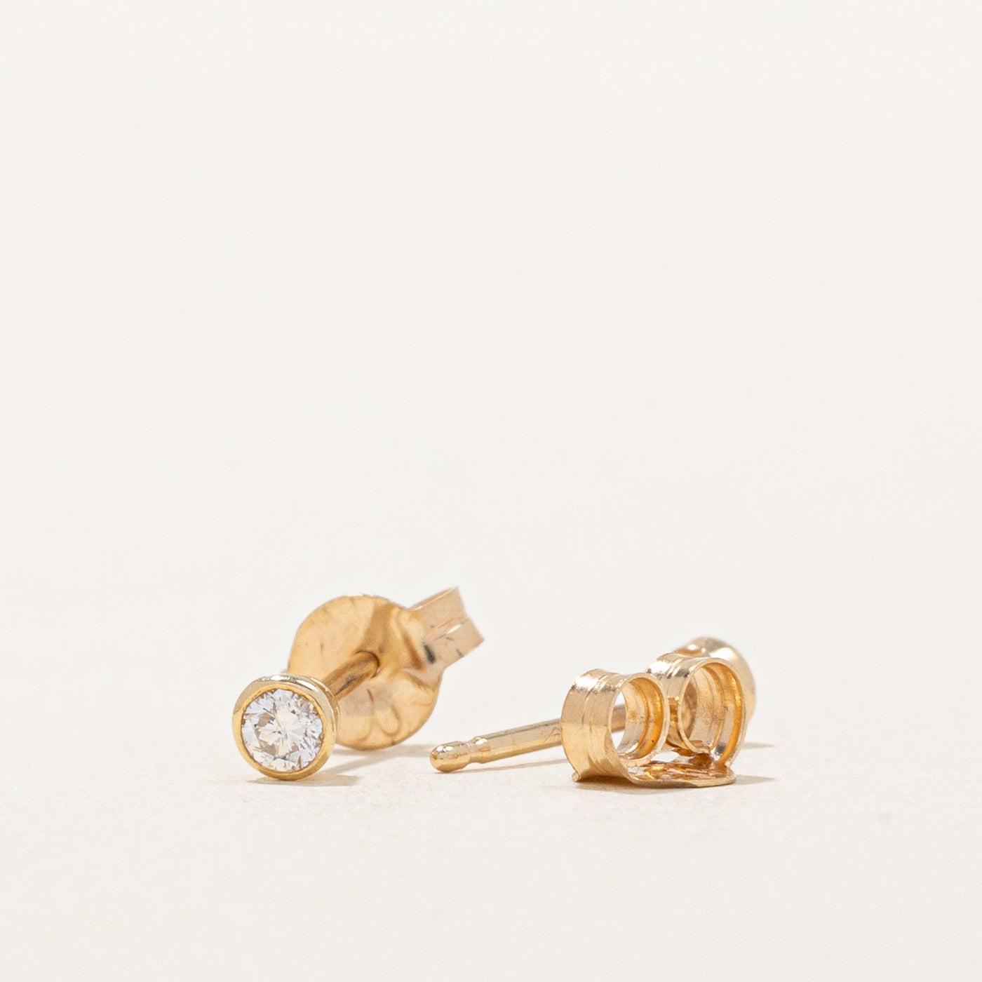 Bezel Set Diamond Stud Earrings | 0.08ctw |