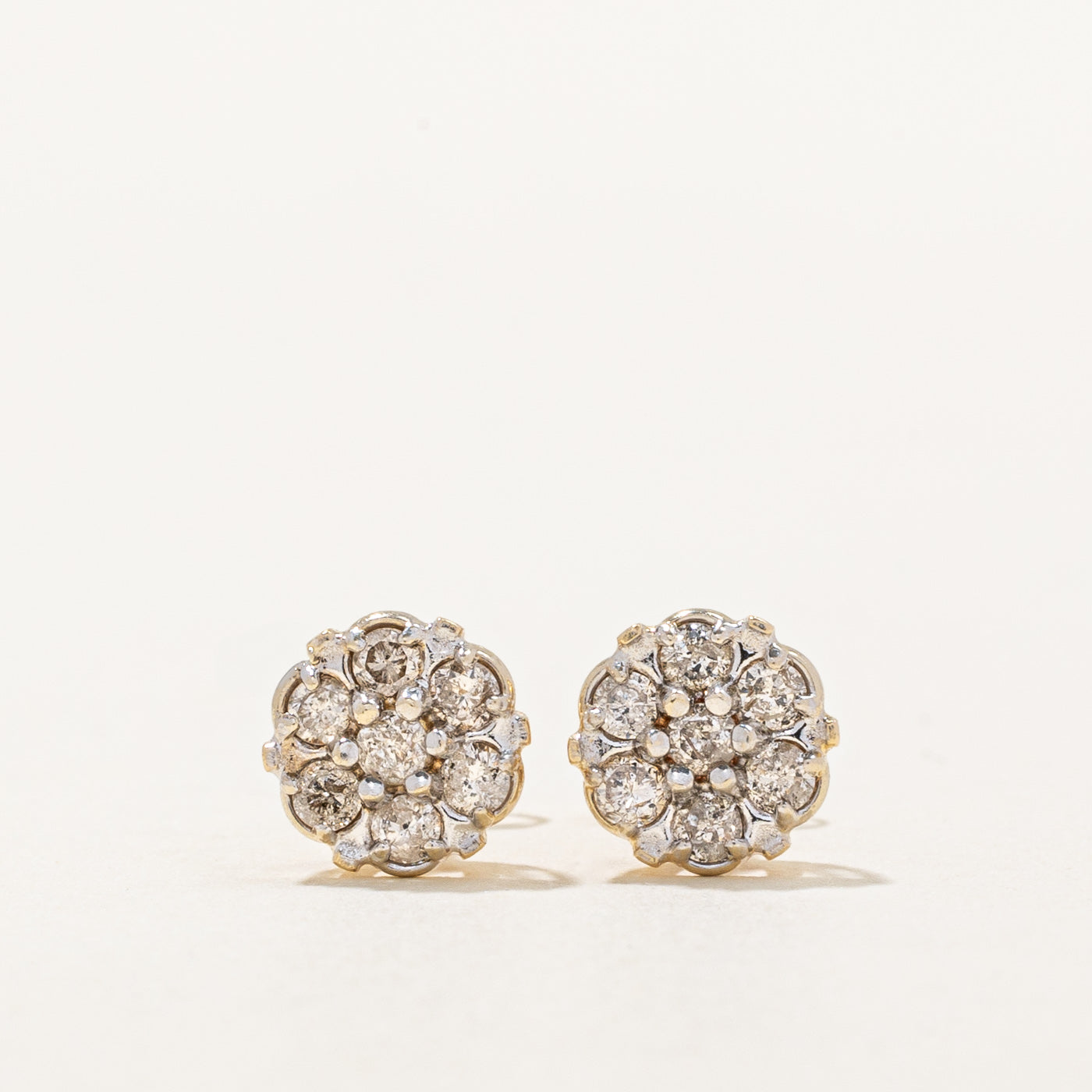 Diamond Cluster Stud Earrings | 0.42ctw |