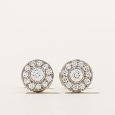 Tiffany & Co' Circlet Diamond Platinum Earrings | 0.68ctw |