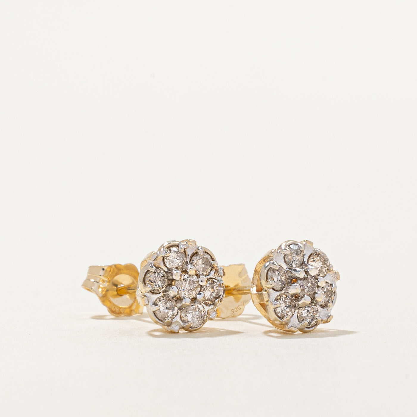 Diamond Cluster Stud Earrings | 0.42ctw |