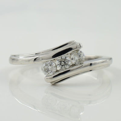 Three Stone Diamond Bypass Ring | 0.24ctw | SZ 7 |