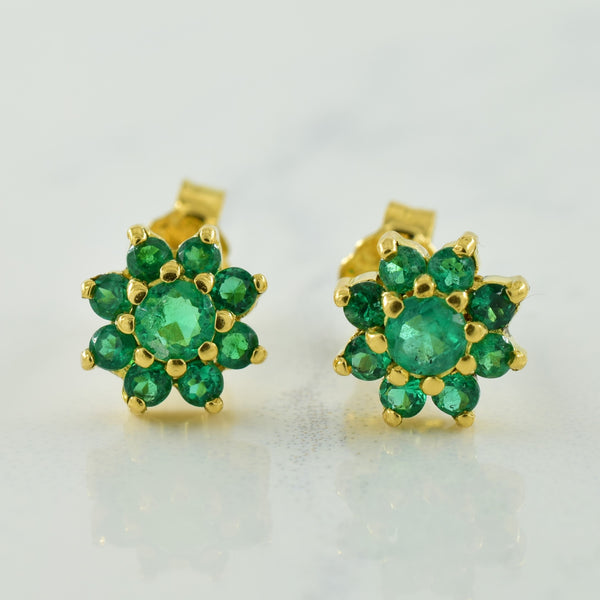 Synthetic Emerald Earrings | 0.50ctw |