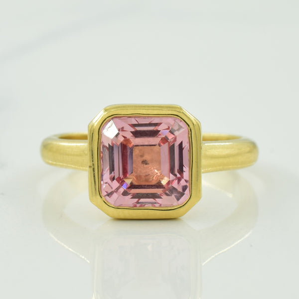 Synthetic Pink Sapphire Ring | 3.60ct | SZ 7.5 |