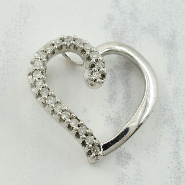 Sterling Silver Diamond Heart Pendant | 0.08ctw |