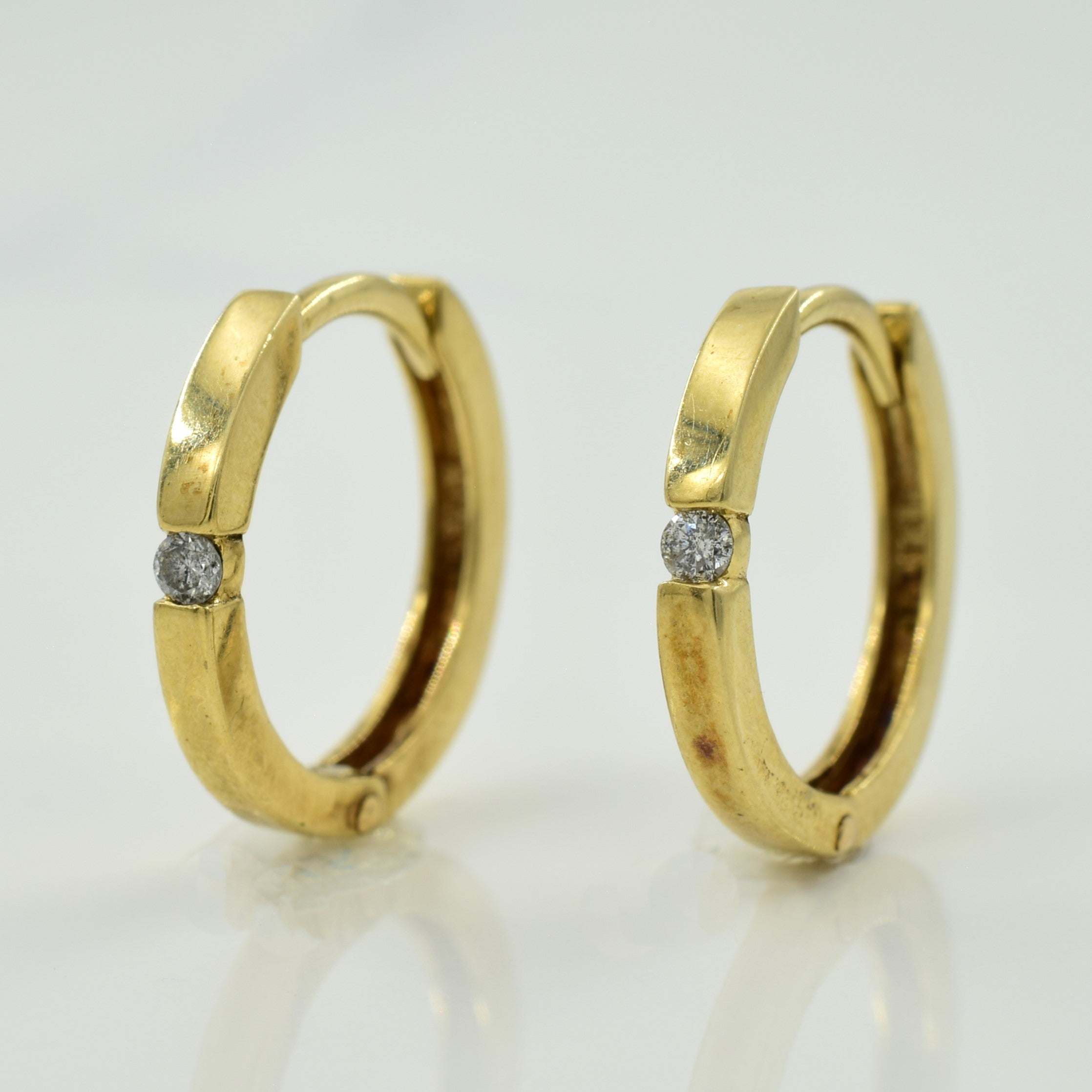 Boucles d'oreilles créoles en diamant | 0,05 ct | 