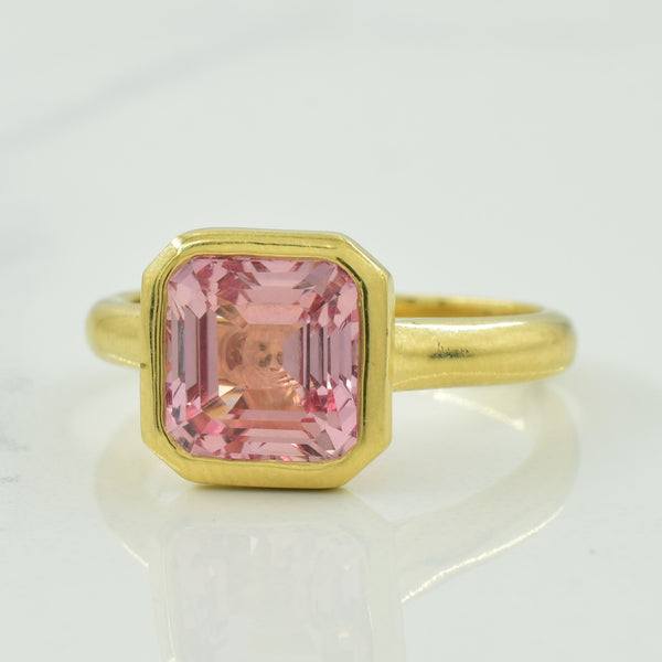 Synthetic Pink Sapphire Ring | 3.60ct | SZ 7.5 |
