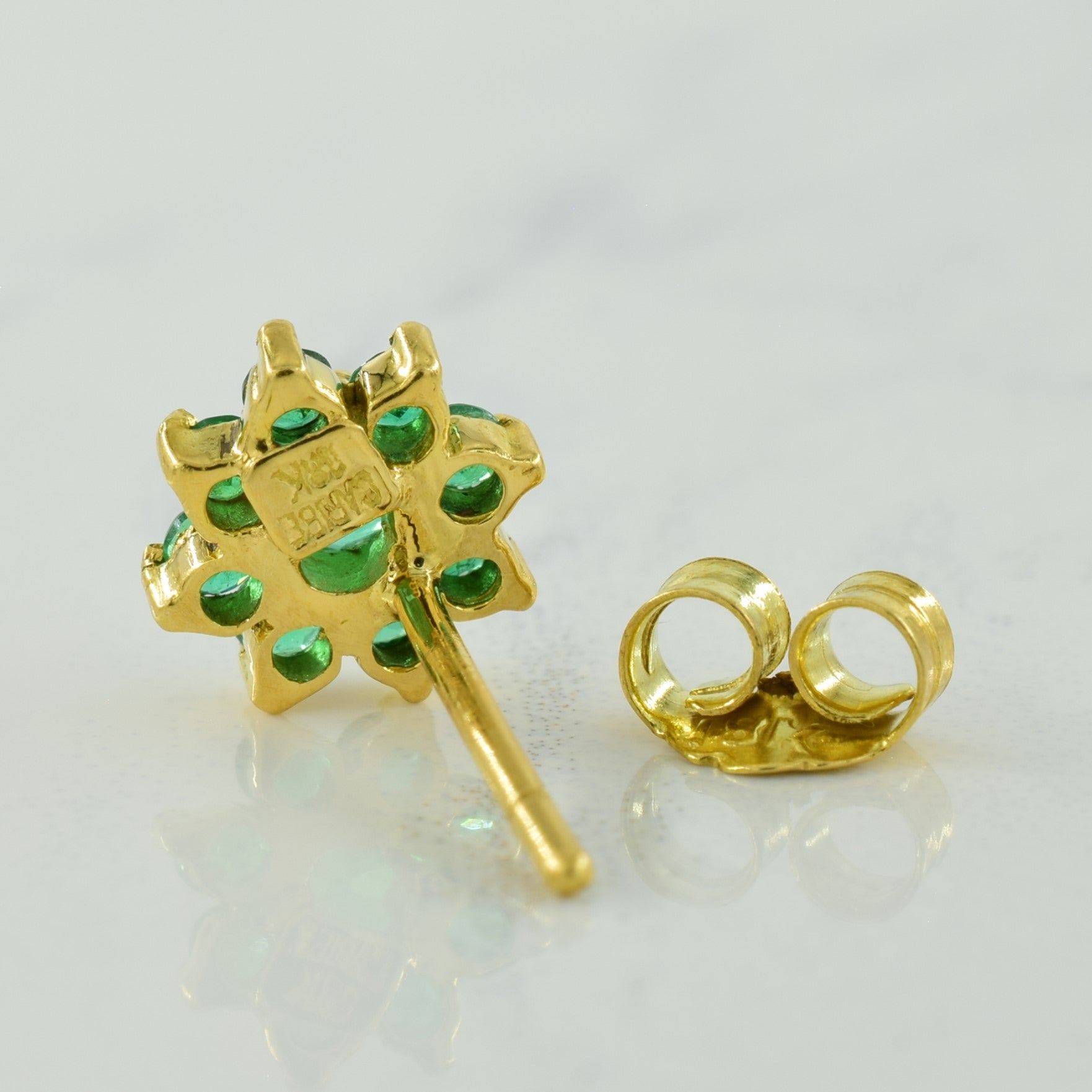 Synthetic Emerald Earrings | 0.50ctw |