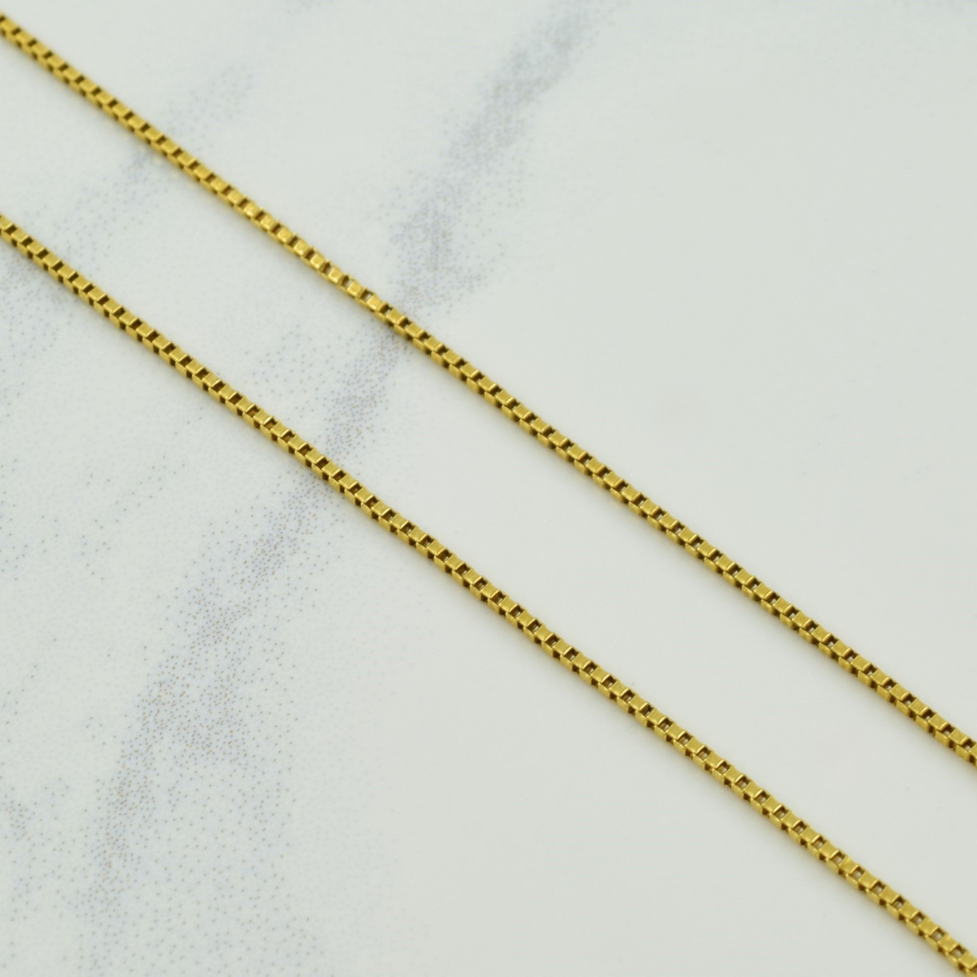 18k Yellow Gold Italian Hallmark  Box Chain | 28.75