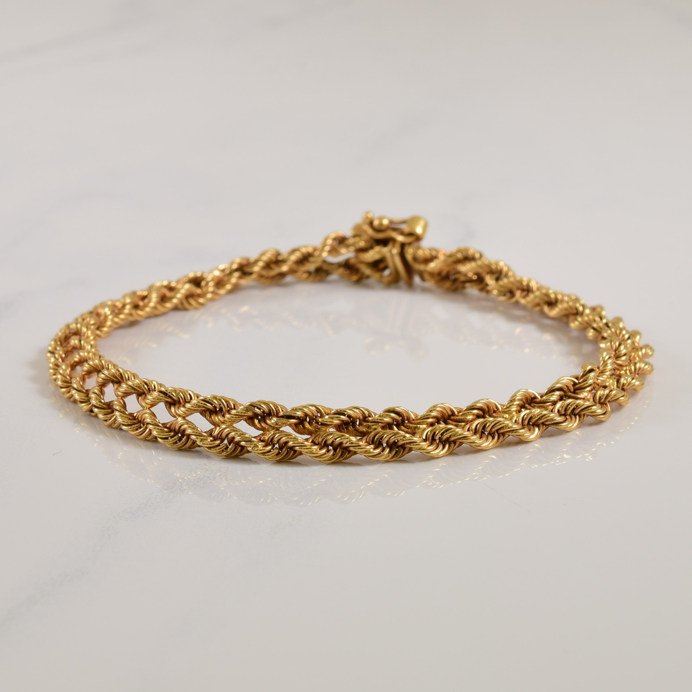 18k Yellow Gold Rope Bracelet | 7.00" |