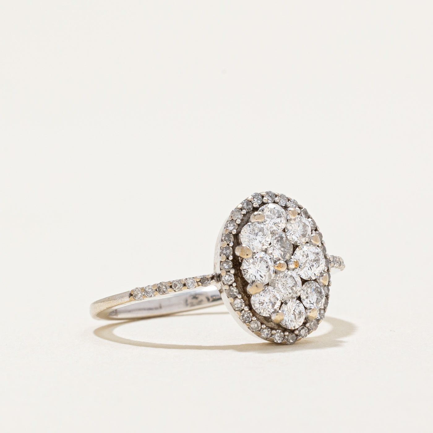 Bague sertie de diamants ovales | 0,52 ct | Taille 4 | 