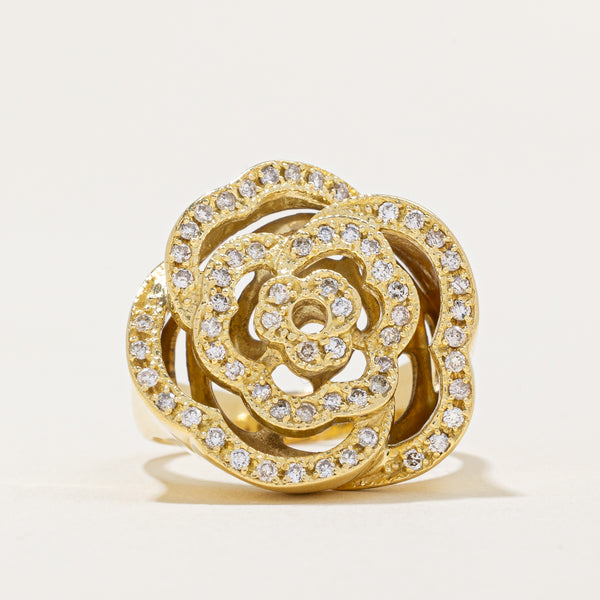 Diamond Flower Ring | 0.31ctw | SZ 7.25 |