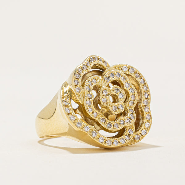 Diamond Flower Ring | 0.31ctw | SZ 7.25 |