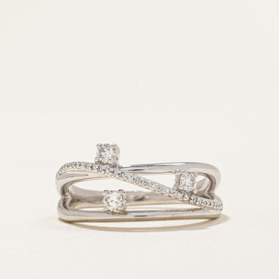 Diamond Bypass Ring | 0.31ctw | SZ 8.5 |