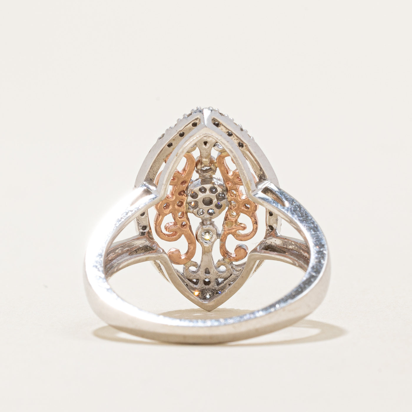 Two Tone Gold Orante Diamond Ring | 0.13ctw | SZ 5.5 |