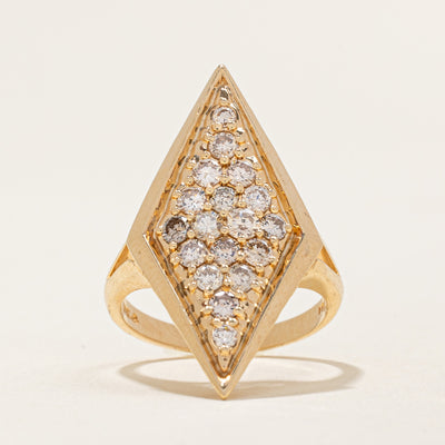 Pave Set Diamond Cocktail Ring | 0.89ctw | SZ 6.25 |