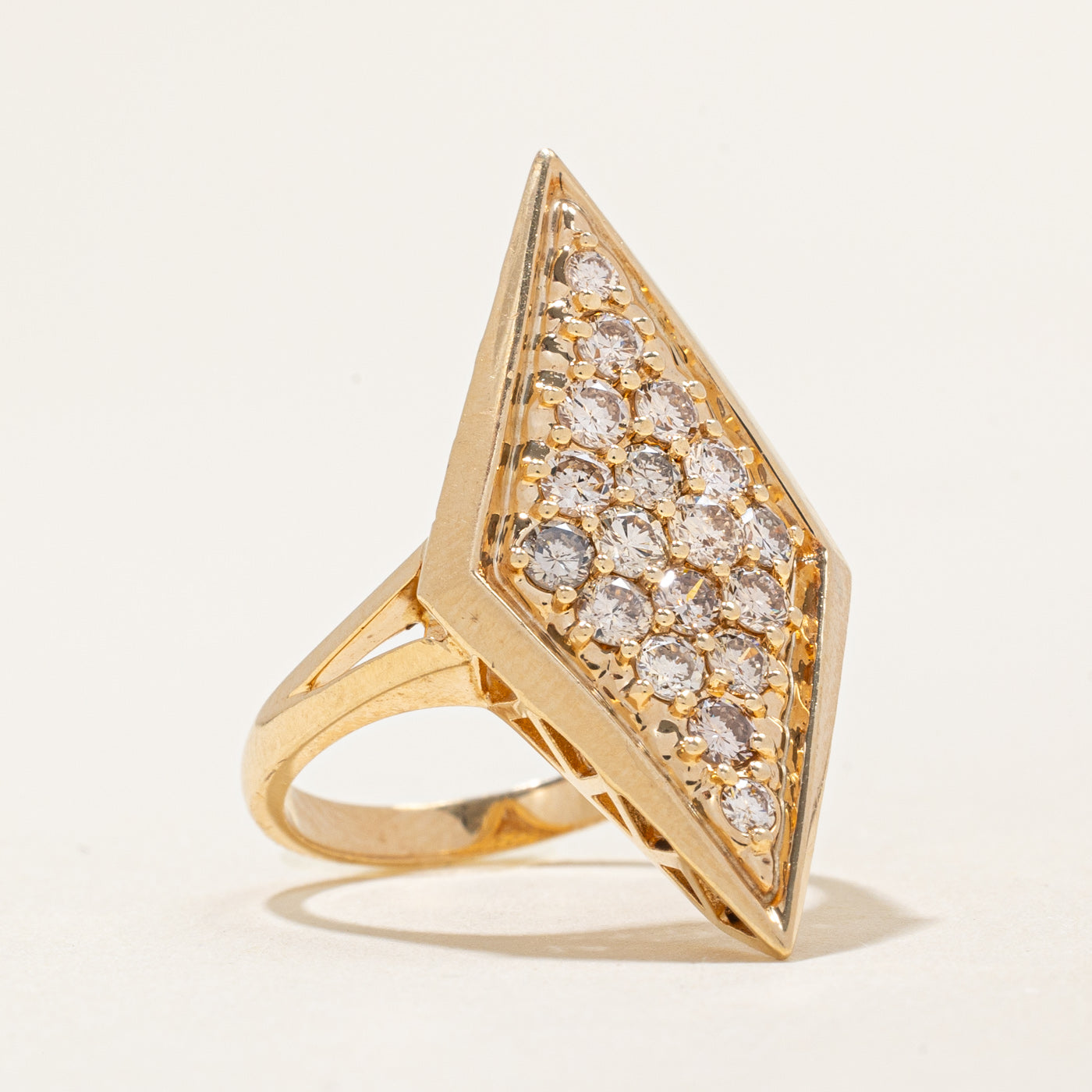 Pave Set Diamond Cocktail Ring | 0.89ctw | SZ 6.25 |