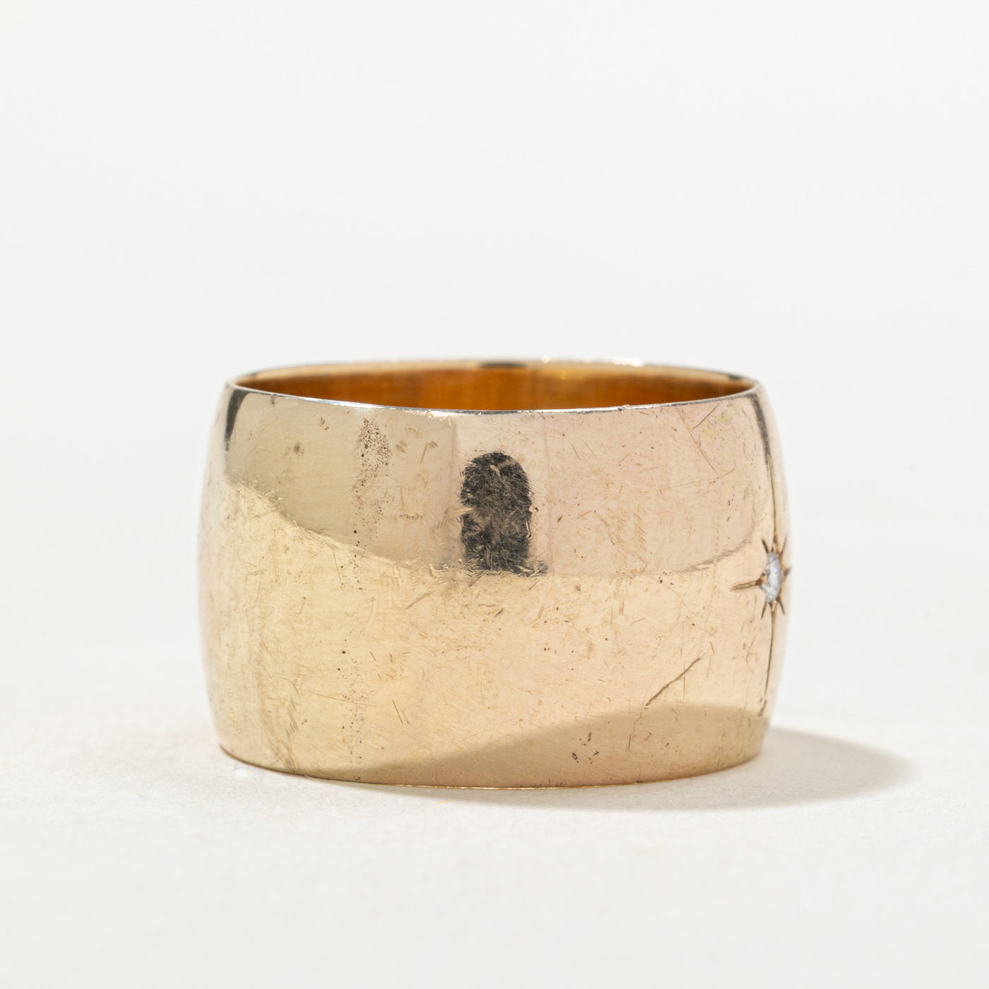 Three Stone Star Set Diamond Cigar Band | 0.09ctw | SZ 9.75