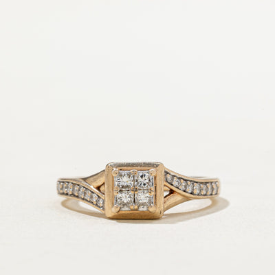 Diamond Grid Tapered Ring | 0.33ctw | SZ 7.25