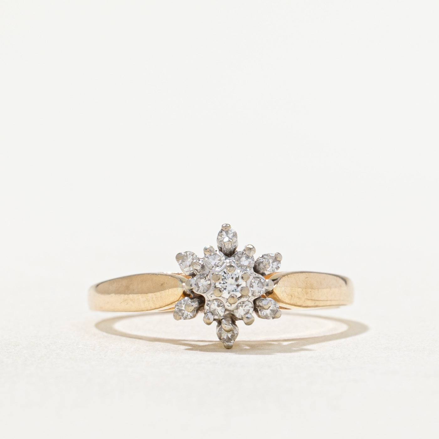 Diamond Cluster Petal Ring | 0.14ctw | SZ 5.75
