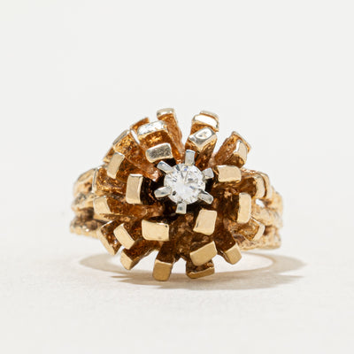 Single Stone Diamond Cocktail Ring | 0.15ct | SZ 5.5