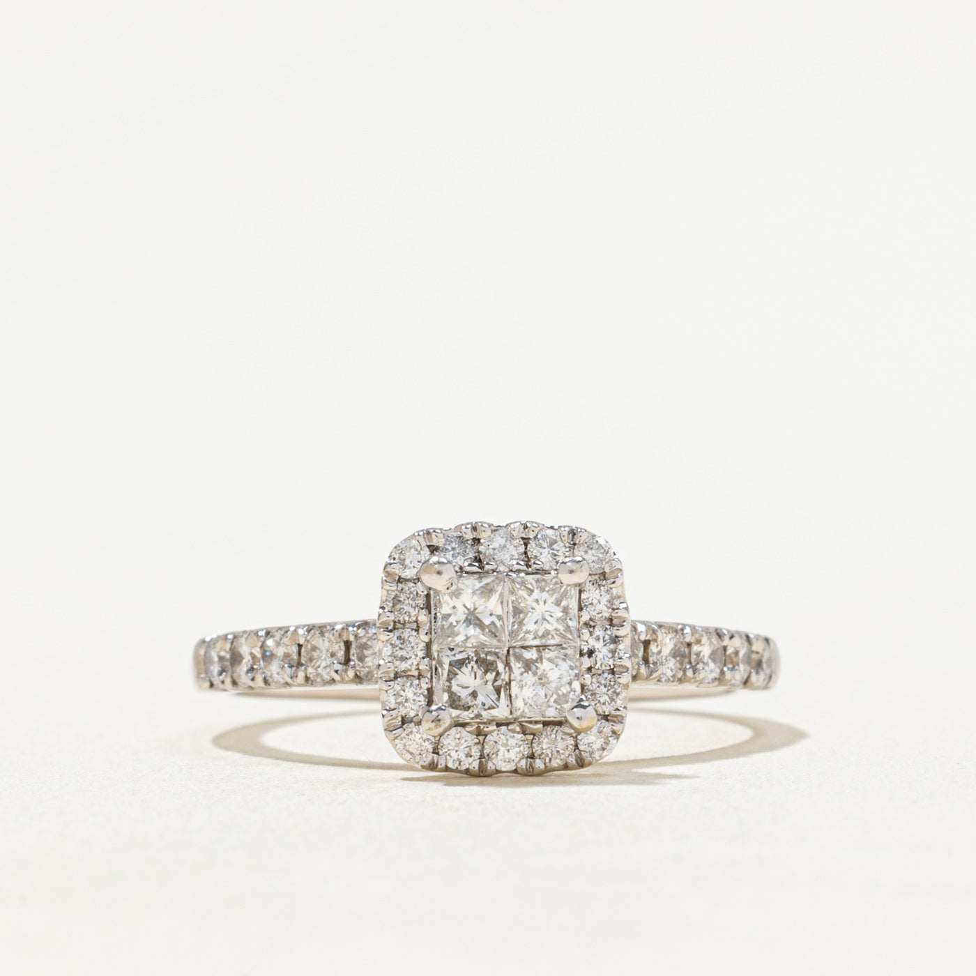 Princess Cut Diamond Halo Ring | 0.92ctw | SZ 9.25