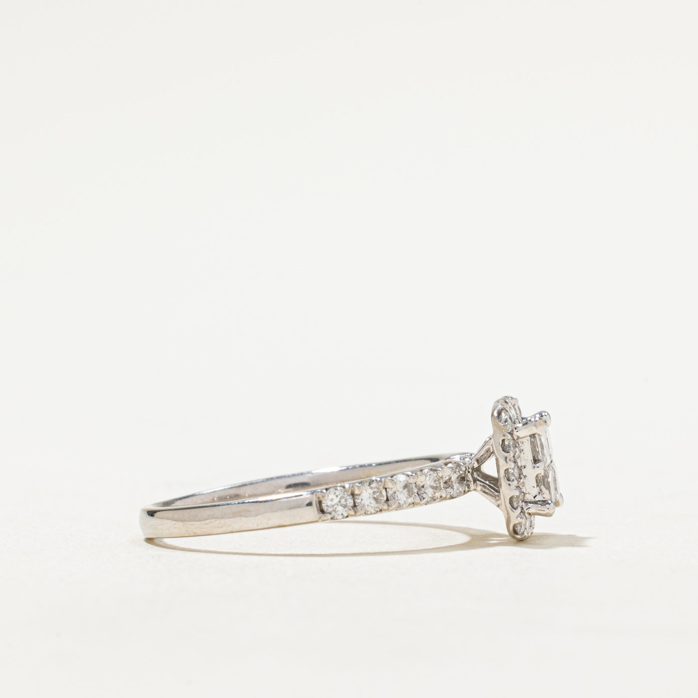Princess Cut Diamond Halo Ring | 0.92ctw | SZ 9.25