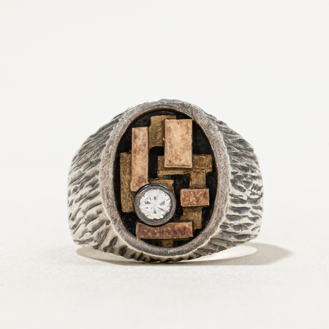 Brutalist Inspired Diamond Ring | 0.17ct | SZ 8.5