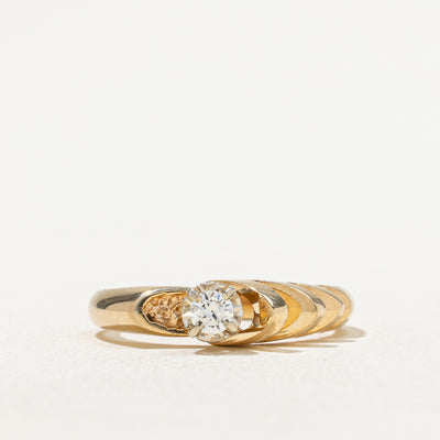 Diamond Open Grooved Ring | 0.11ct | SZ 6.25