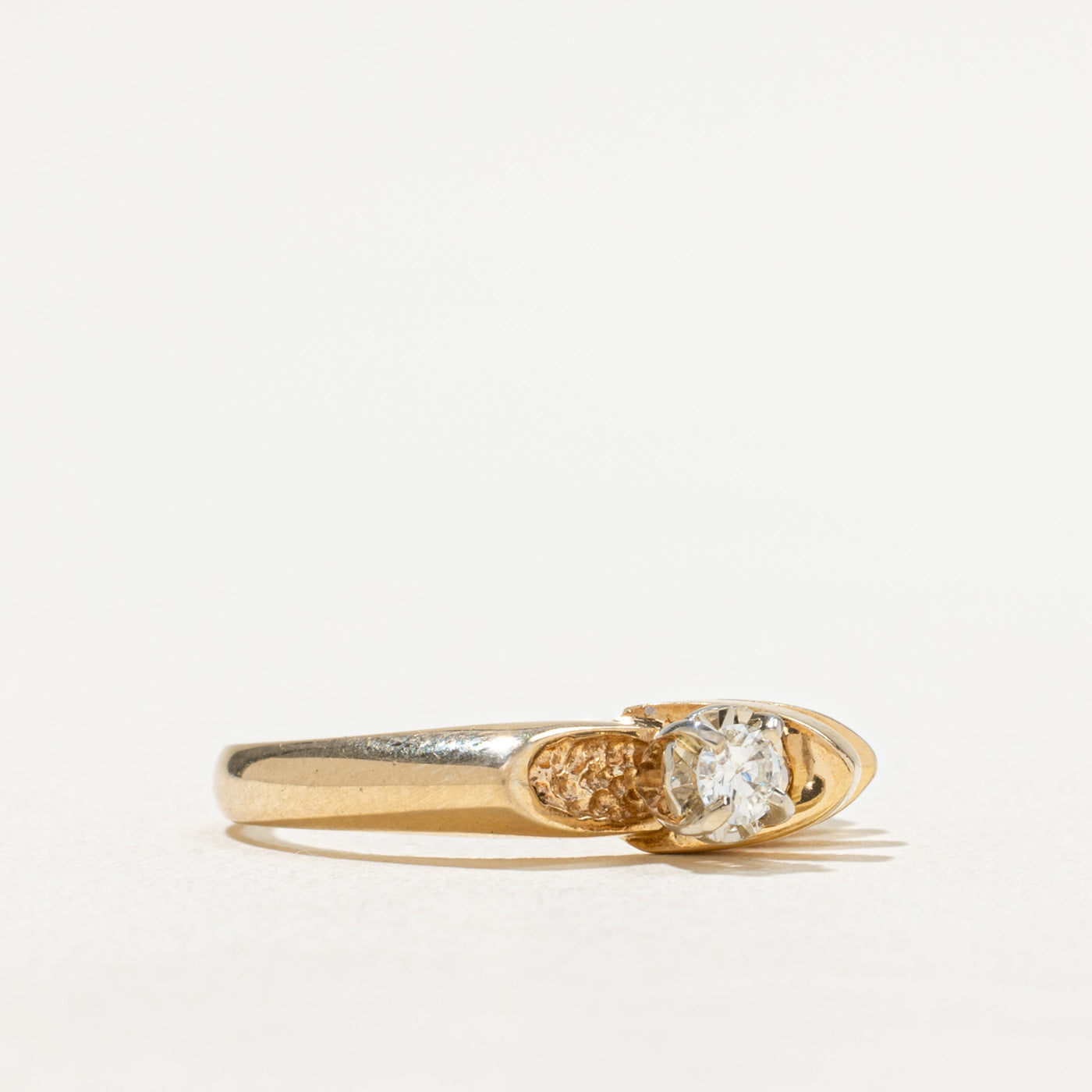 Diamond Open Grooved Ring | 0.11ct | SZ 6.25